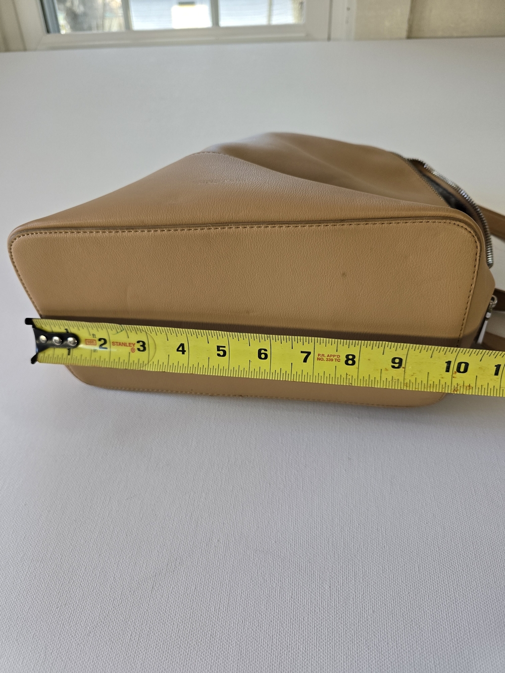 Tan Leather Backpack/Purse- Minimalist Daily Bag - Picture 11 of 11